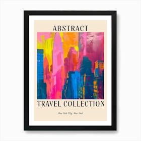 Abstract Travel Collection Poster New York City Usa 4 Art Print