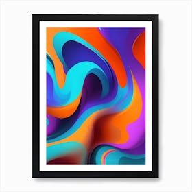 Abstract Colorful Waves Vertical Composition 63 Art Print