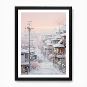 Dreamy Winter Painting Seoul South Korea 2 Art Print