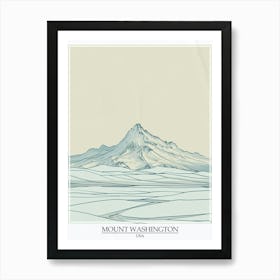 Mount Washington Usa Color Line Drawing 3 Poster Art Print