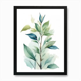 Watercolor Tree With Leaves Art Print