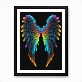 Neon Angel Wings 21 Art Print
