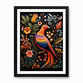 Folk Bird Illustration Harrier 1 Art Print