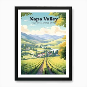 Napa Valley California United States Vineyard Modern Travel Art Art Print