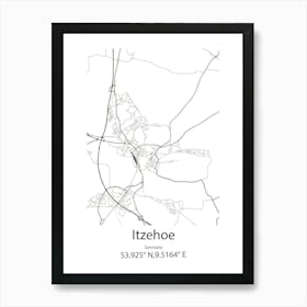 Itzehoe,Germany Minimalist Map Art Print