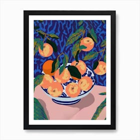 Peaches In A Bowl Matisse Style Art Print