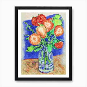 Strawberry 1 Vintage Sketch Fruit Art Print