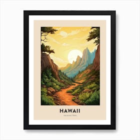 Kalalau Trail Hawaii 3 Vintage Hiking Travel Poster Art Print