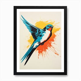 Andy Warhol Style Bird Swallow 2 Art Print