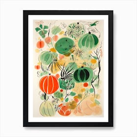 Cantalupe Fruit Drawing 4 Art Print