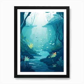 Underwater Abstract Minimalist 8 Art Print