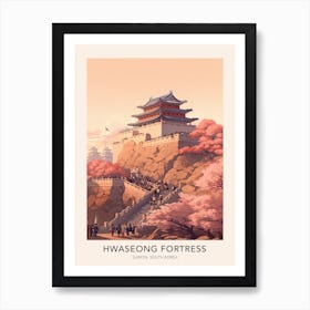 Hwaseong Fortress Suwon South Korea Travel Poster Art Print