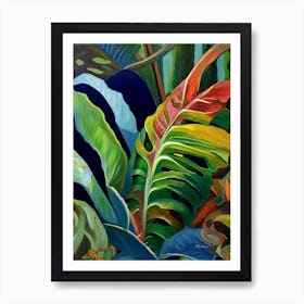 Hart S Tongue Fern Cézanne Style Art Print