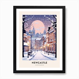 Winter Night  Travel Poster Newcastle United Kingdom 3 Art Print