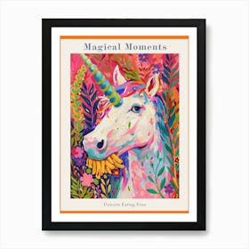 Unicorn Eating Fries Colourful Fauvism Inspired Poster Art Print