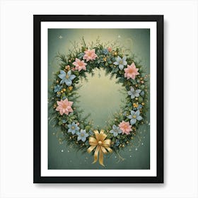 Floral Wreath no1 Art Print