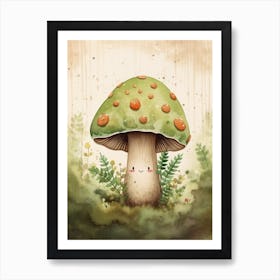 Cute Mushroom Nursery 12 Art Print