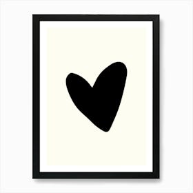 Minimalist cute heart hand drawing Art Print