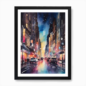 Night In New York City Art Print