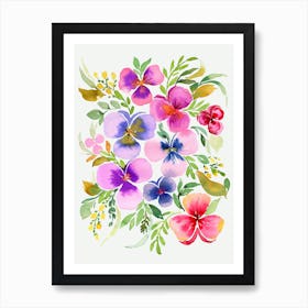 Floral Pansies Art Print