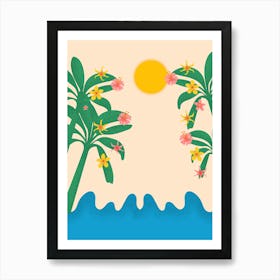 Palm Trees On The Beach 3 Art Print