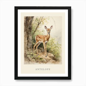 Beatrix Potter Inspired  Animal Watercolour Antelope 3 Art Print