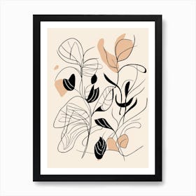 Neutral Abstract floral 1 Art Print