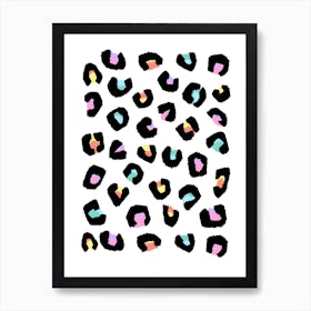 Leopard Print Spots Rainbow Abstract Art Print