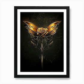 Golden Rose Art Print