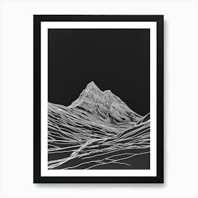 Beinn Dorain Mountain Line Drawing 7 Art Print