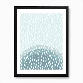 Mono White And Blues Art Print