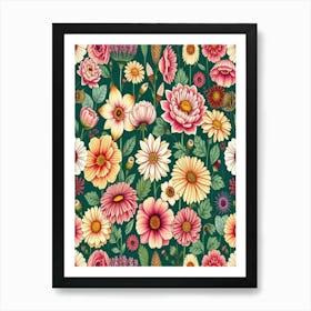 Floral Seamless Pattern Art Print