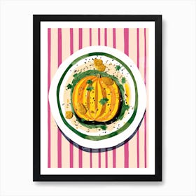 A Plate Of Pumpkins, Autumn Food Illustration Top View 26 Art Print