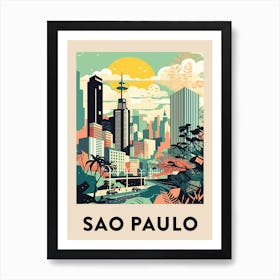 Sao Paulo 3 Vintage Travel Poster Art Print