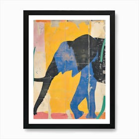 Elephant 1 Cut Out Collage Art Print