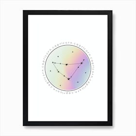 Capricorn Zodiac Star Chart Affiche