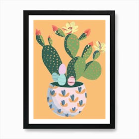 Easter Cactus Plant Minimalist Illustration 10 Art Print