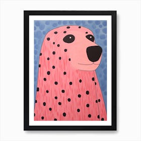 Pink Polka Dot Sea Lion 1 Art Print