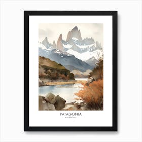 Patagonia Argentina Watercolour Travel Poster 2 Art Print