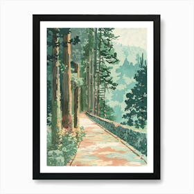 Yamagata Japan 5 Retro Illustration Art Print