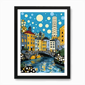 Dublin, Illustration In The Style Of Pop Art 2 Art Print