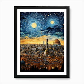 Dome of Tranquility: Jerusalem's Iconic Skyline Art Print