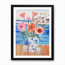 Flowers By The Sea Art Print