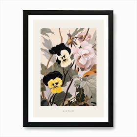 Flower Illustration Wild Pansy 3 Poster Art Print