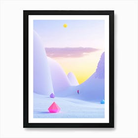 Abstract Cold Tech Landscape Art Print