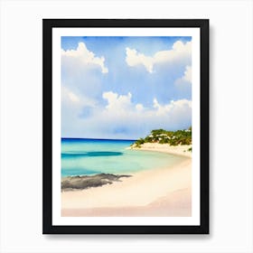 Sandy Island 3, Anguilla Watercolour Art Print