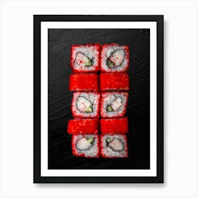 Sushi (Japan, Japanese cuisine) — Food kitchen poster/blackboard, photo art 3 Art Print