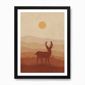 Deer In The Woods 1 Art Print