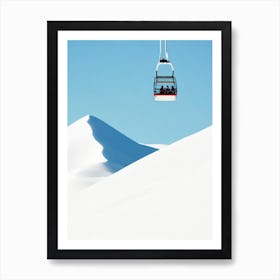 Popova Sapka, North Macedonia Minimal Skiing Poster Art Print