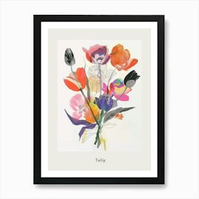 Tulip 1 Collage Flower Bouquet Poster Art Print